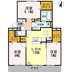 Ott's南片江A 3LDKの間取図画像