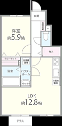 ボヌールメゾン 1LDKの間取図画像