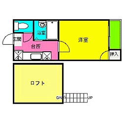 レティーフ田島 1Kの間取図画像