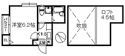 ジョイナス別府 1Kの間取図画像