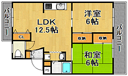 松永ビル 2LDKの間取図画像