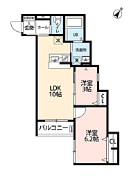 robot home 大橋 2LDKの間取図画像