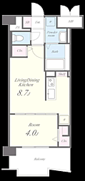 N・クレシア 1LDKの間取図画像