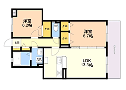 ディナスティ7 2LDKの間取図画像