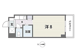 パンルネックスクリスタル福大東 1Kの間取図画像