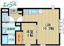 ドミール青江 1LDKの間取図画像