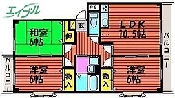 セゾン21B 3LDKの間取図画像