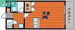 セントフォレスト北長瀬 1Kの間取図画像