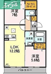 メゾンエヌ 2LDKの間取図画像