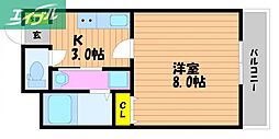 アルクオーレ 1Kの間取図画像