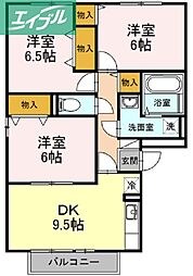 セジュール今C 3DKの間取図画像