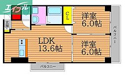 Whitestone白石 2LDKの間取図画像