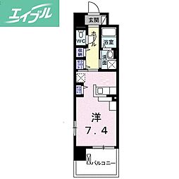 メゾンラフィネ ワンルームの間取図画像