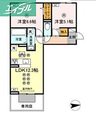 トリシア上中野 1階/-