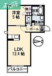ハピーハイツ 1LDKの間取図画像