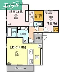 エスペランサ 2LDKの間取図画像