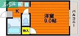 ウィステリア 1Kの間取図画像