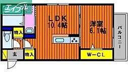 フィロス2 1LDKの間取図画像