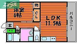 サンライト 1LDKの間取図画像