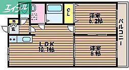 Whitestone白石 2LDKの間取図画像