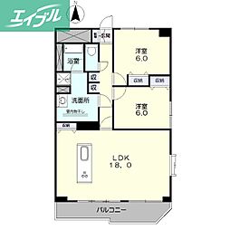 ライオンズマンション西市駅前 2LDKの間取図画像