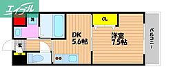 アトーレ野田 1DKの間取図画像