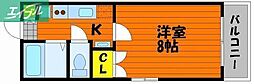 ベンハウス大元 1Kの間取図画像