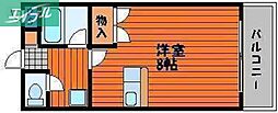 セントフォレスト北長瀬 1Kの間取図画像