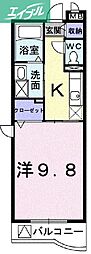 ハピーライフ平田 1Kの間取図画像