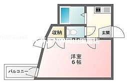 岡山電気軌道東山本線 中納言駅 徒歩2分の賃貸マンション 1階1Kの間取り