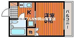 JR山陽本線 高島駅 徒歩23分の賃貸マンション 3階1Kの間取り