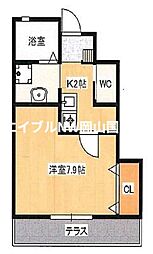 JR山陽本線 西川原駅 徒歩11分の賃貸アパート 1階1Kの間取り