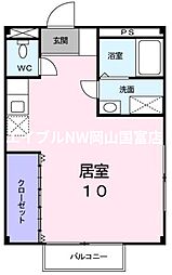 JR山陽本線 西川原駅 徒歩5分の賃貸アパート 1階ワンルームの間取り