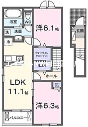 プティパニエ C 2LDKの間取図画像