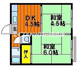 吉田コーポ 2DKの間取図画像