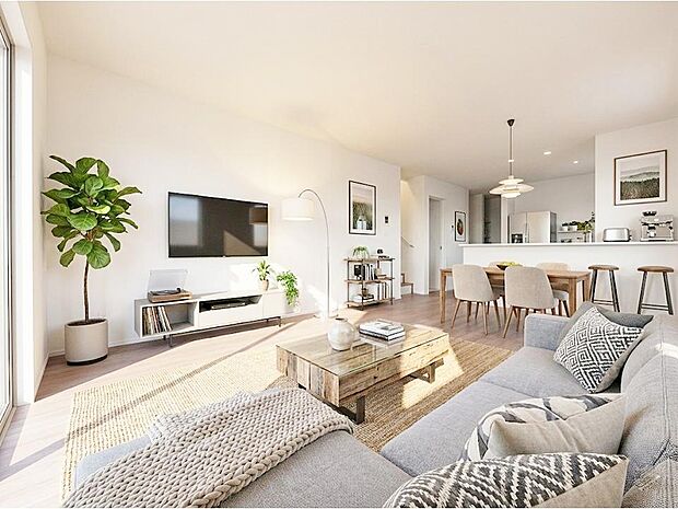 家は、ただ生活する場ではなく、笑顔の毎日、安らぎの日々のために、暮らしを愉しく、快適にする場所。(CGによるイメージ写真です。)