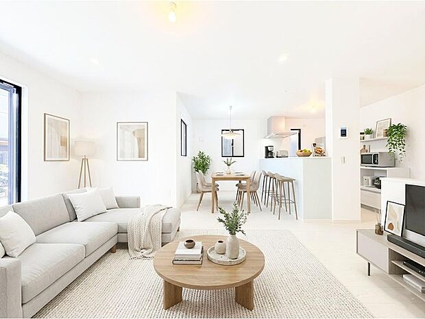 造りこんだ空間演出の妙が生み出す光と質のハーモニーはこの住宅のクオリティの良さを実感させてくれます。※家具・家電はCGです。