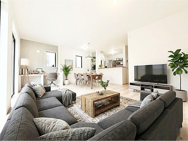 造りこんだ空間演出の妙が生み出す光と質のハーモニーはこの住宅のクオリティの良さを実感させてくれます。 ※家具・家電はCGです。