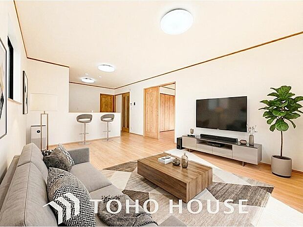 爽やかな通風と採光を存分に感じる事が出来る空間です。※家具・家電はCGです。