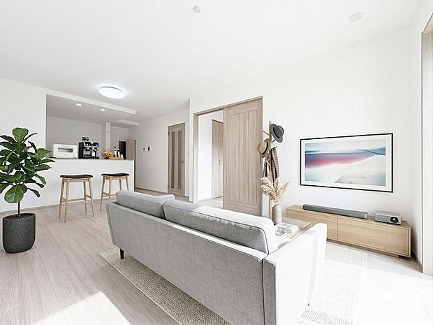 家族皆が集まる場所だからこそ、一番明るく使い勝手のいい空間に仕上げております。