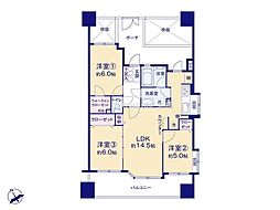 レクセルガーデン浦安 3SLDKの間取図画像
