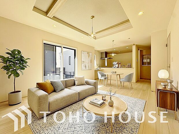 造りこんだ空間演出の妙が生み出す光と質のハーモニーはこの住宅のクオリティの良さを実感させてくれます。※家具・家電等はCG加工です