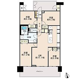 クレストフォルム市川南ウッドスクエア 4LDKの間取図画像