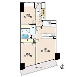 ベルヴィータ小岩 2LDKの間取図画像