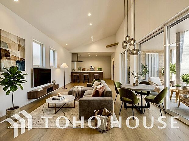 爽やかな通風と採光を存分に感じる事が出来る空間です。※家具・家電はCGです。