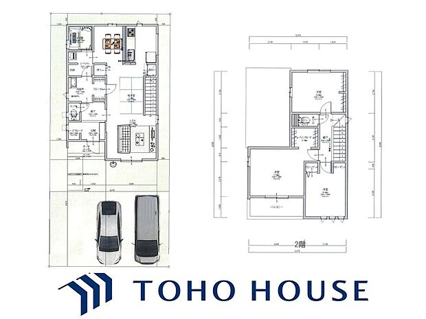 建物プラン例(9号地)建物価格1700万円、建物面積99.36平米。