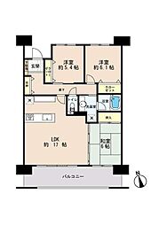 ルミナス原木中山 3LDKの間取図画像