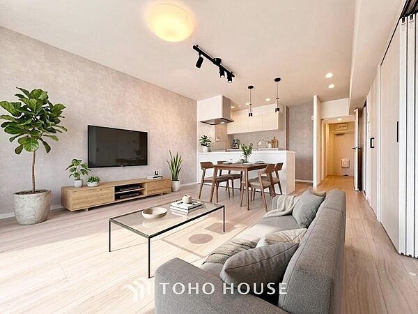 造りこんだ空間演出の妙が生み出す光と質のハーモニーは、この住宅のクオリティの良さを実感させてくれますね。モダンで美しい佇まいが、毎日の暮らしに彩りを添えてくれます。※家具・家電はAI加工によるものです
