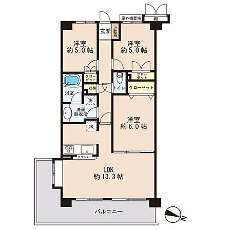 3LDK 間取り