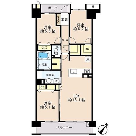 3LDK 間取り
